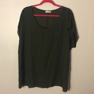 Dark Green Sheer Top